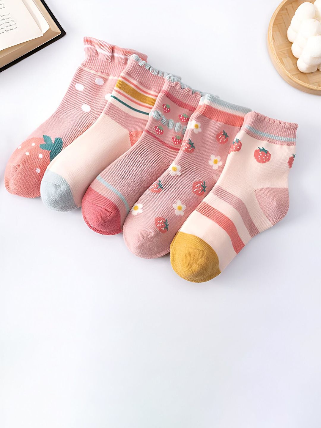 MOMISY Kids Pack Of 5 Printed Anti-Allergenic Above Ankle-Length Socks-image-15