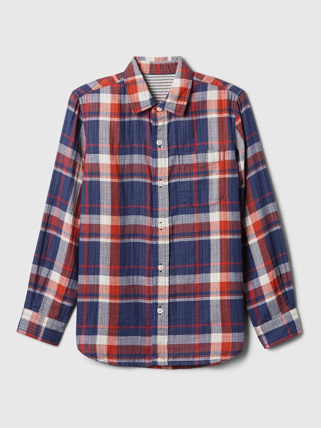 GAP Boys Relaxed-Fit Checked Pure Cotton Shirt With Patch Pocket-picture-14