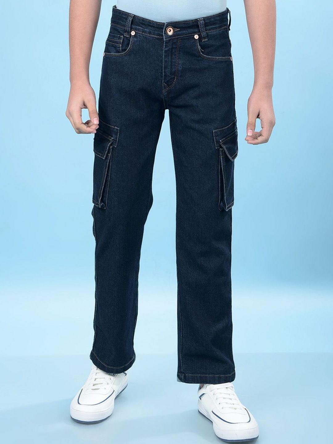 Crimsoune Club Boys Regular Fit Mid-Rise Heavy Fade Stretchable Jeans