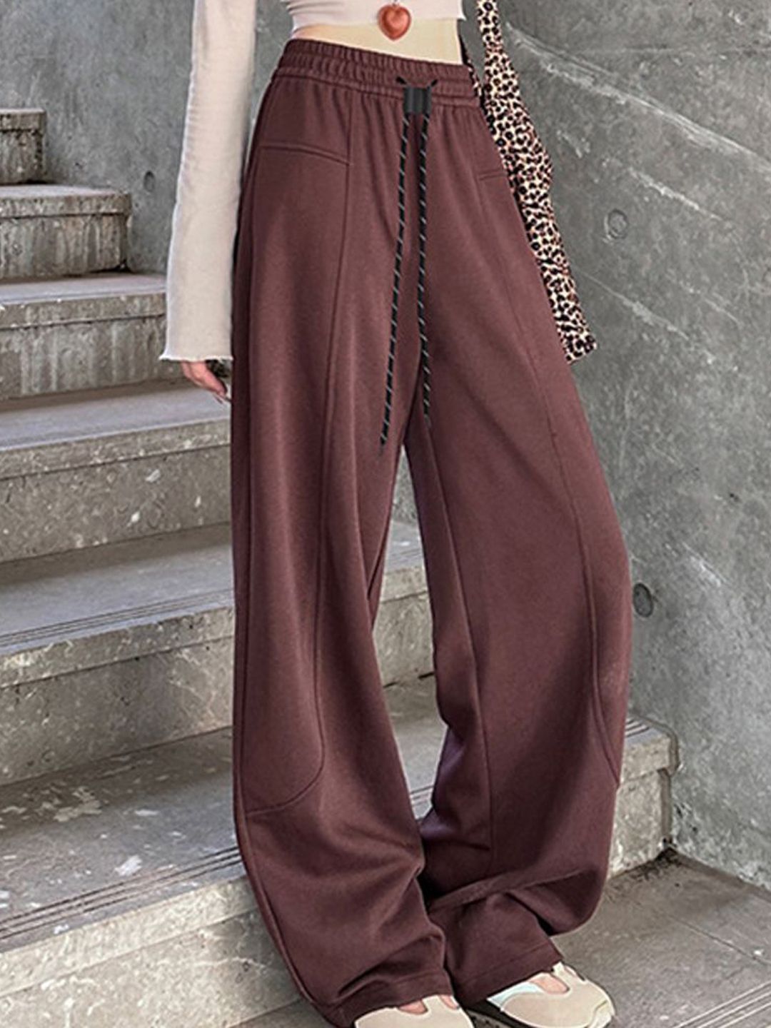 StyleCast Women Solid Loose Fit Mid-Rise Regular Trousers-picture-29