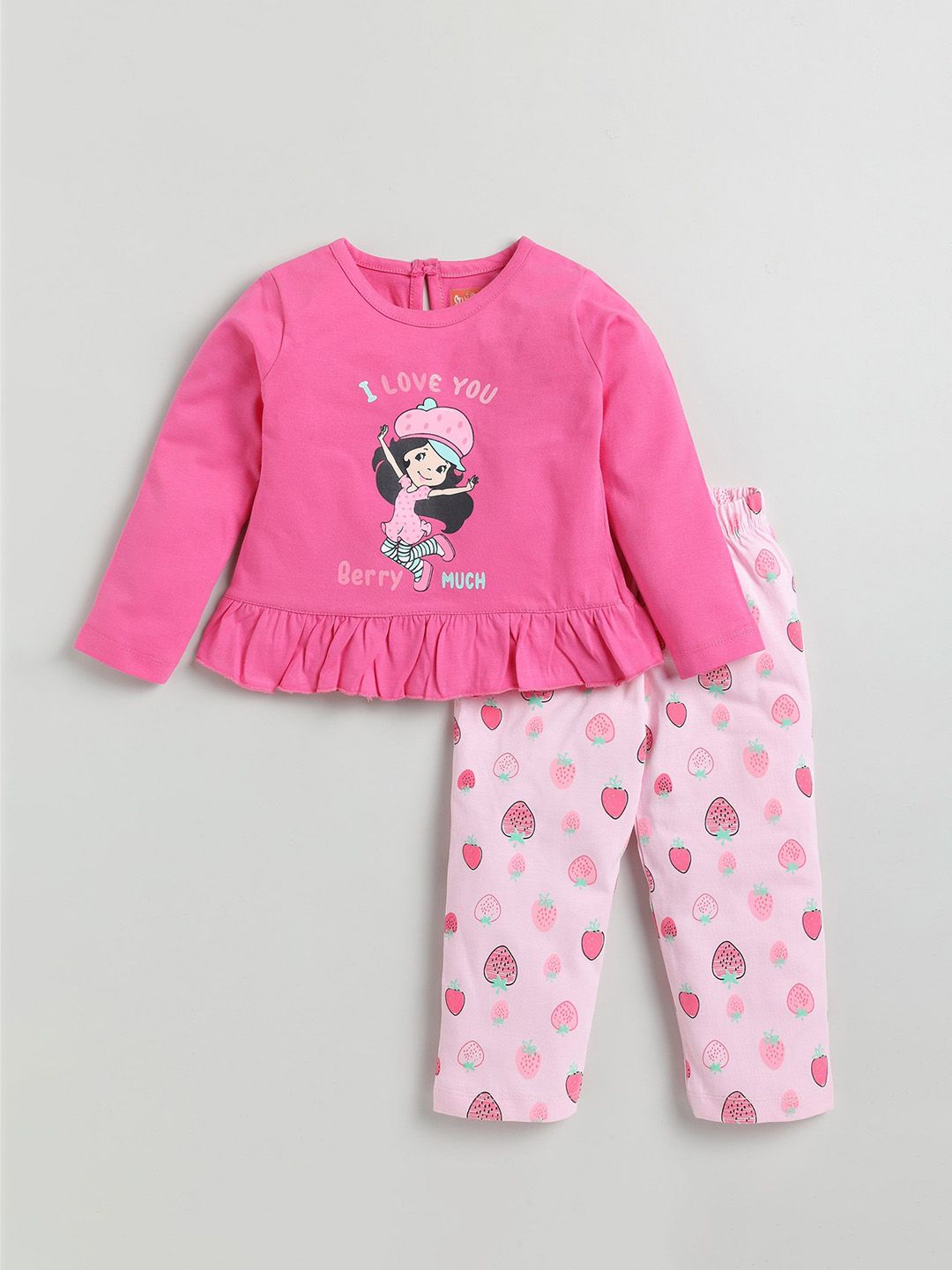 SNUGGLY MONKEY Girls Printed Night suit