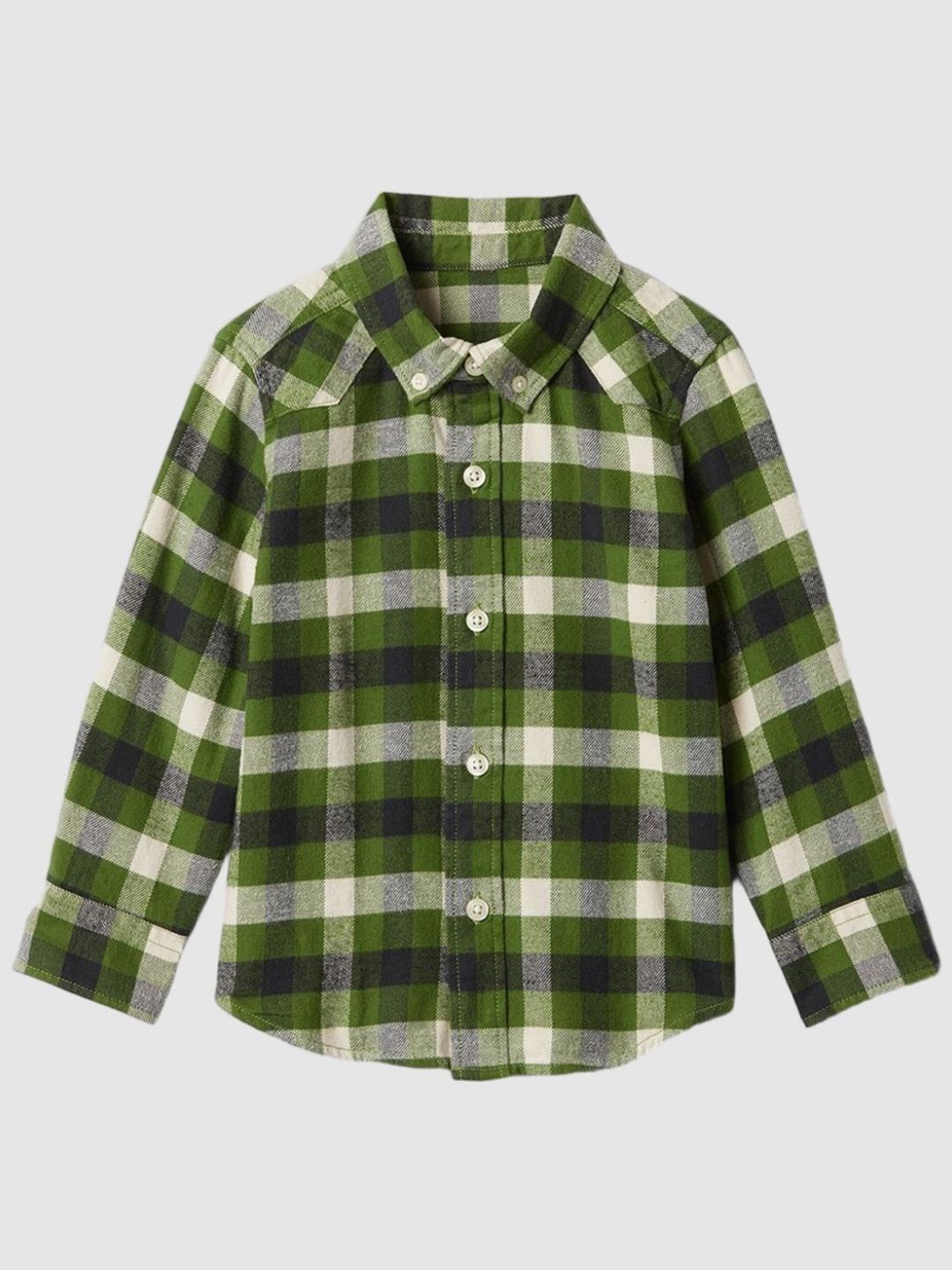 GAP Kids Relaxed-Fit Checked Button-Down Collar Flannel Weave Pure Cotton Shirt-picture-19