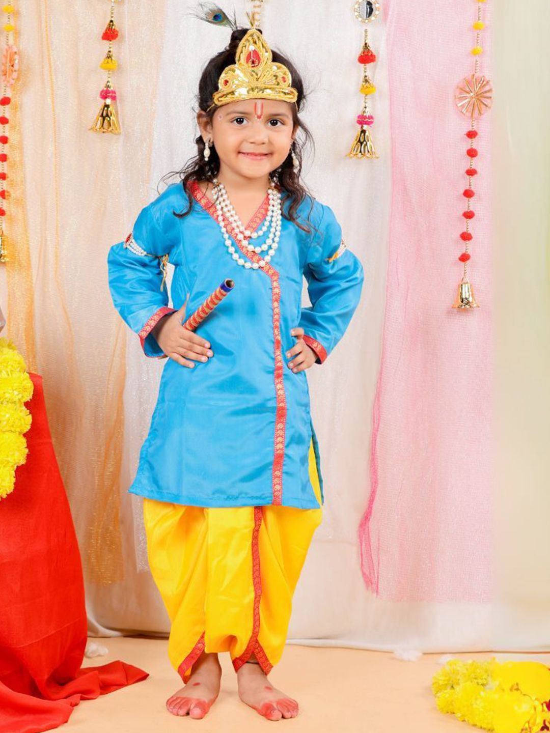 itsmycostume Kids Krishna Costume Dress With Accessories-picture-32