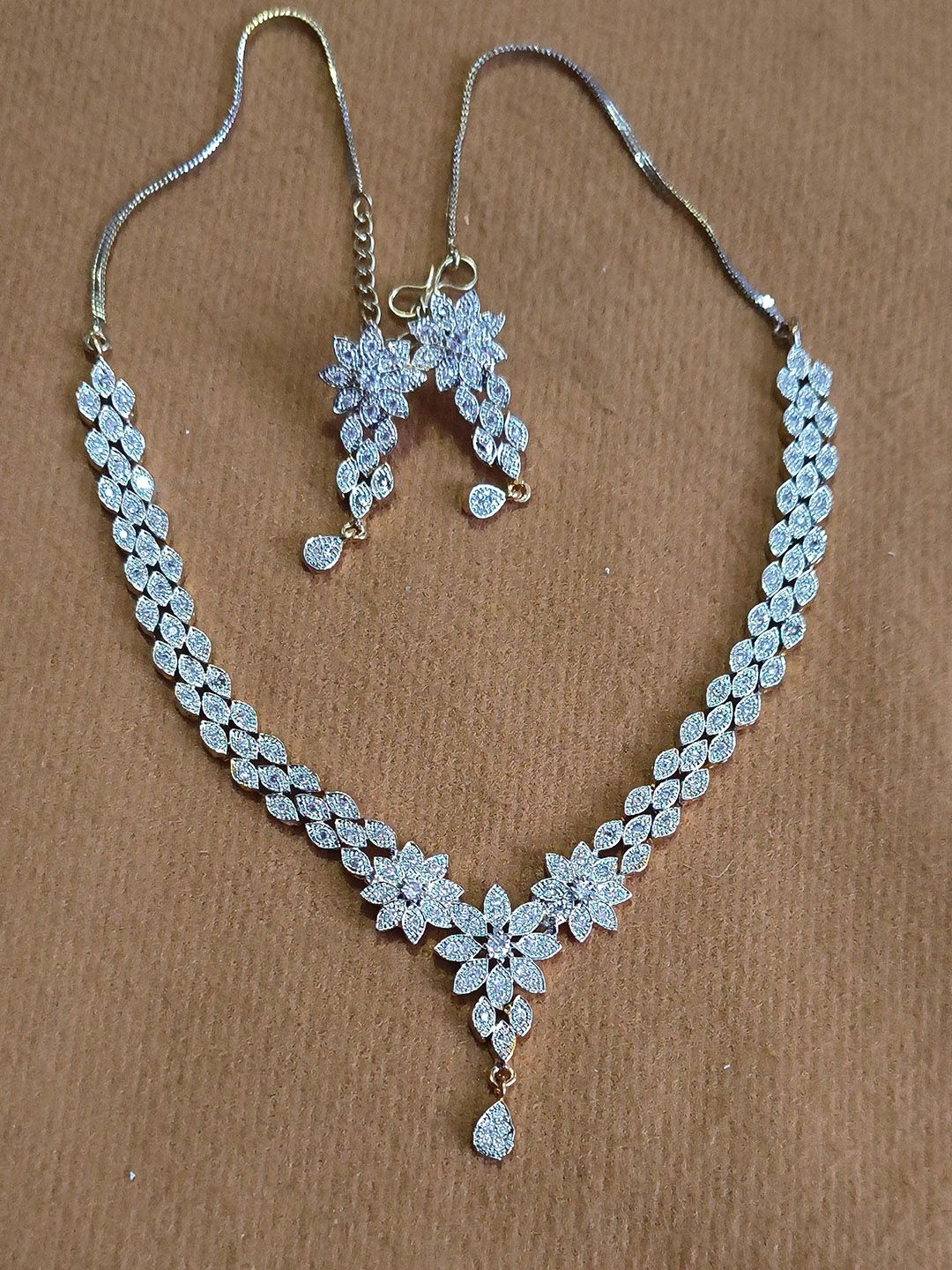 Geode Delight Gold-Plated American Diamond-Studded Jewellery Set-picture-41