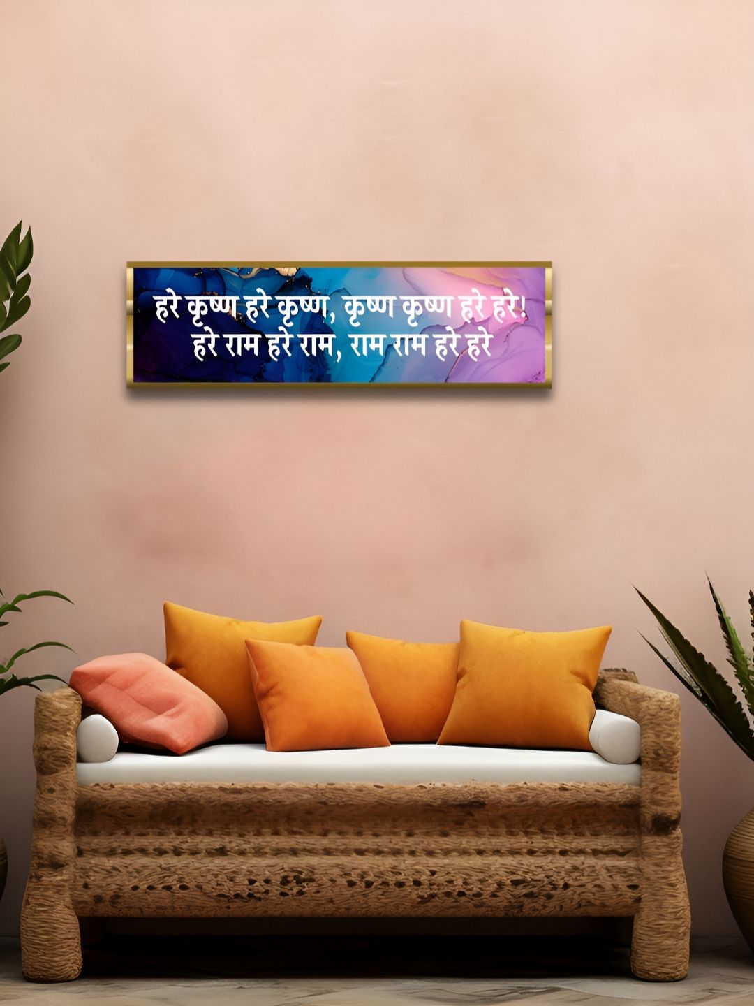 Craftnest creations Blue & Pink Canvas Religious Wall Art With Frame-picture-48