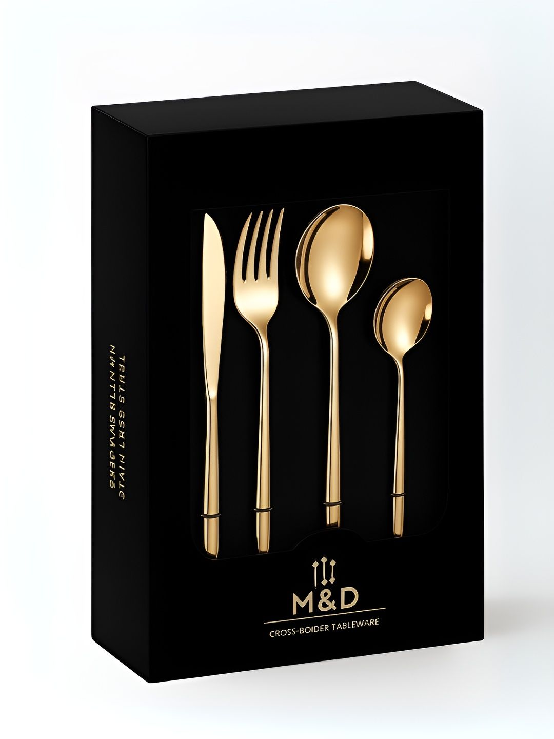 Myntra Elegant Homes Gold-Toned 24 Pieces Stainless Steel Cutlery Set-image-17