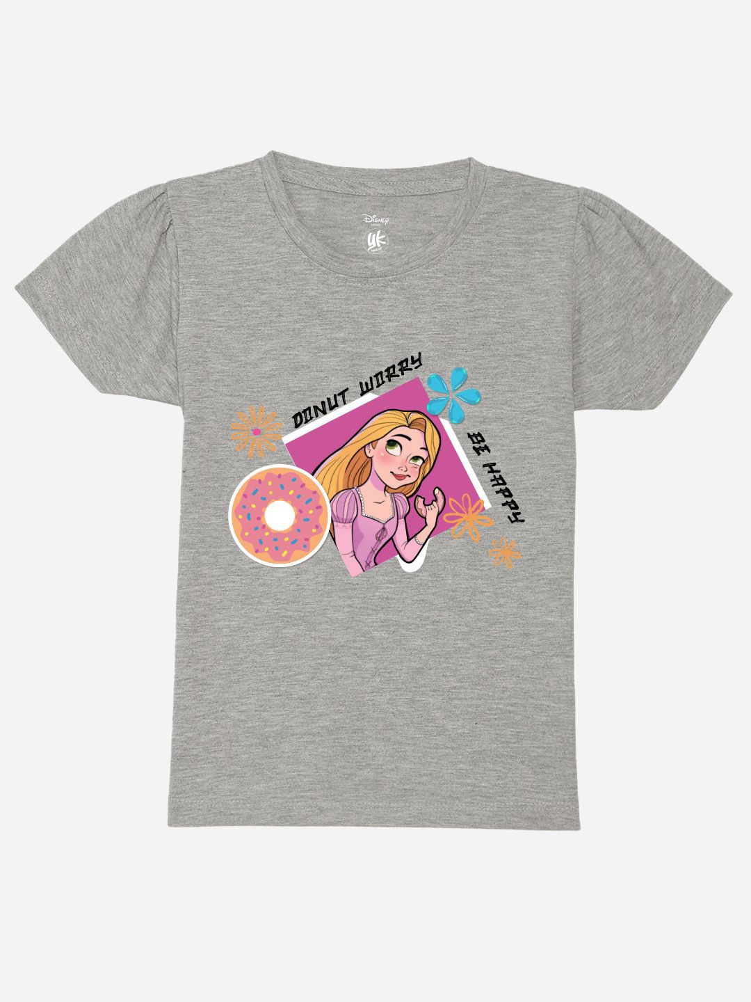 YK Disney Girls Graphic Printed Puff Sleeves Pure Cotton T-shirt-picture-18