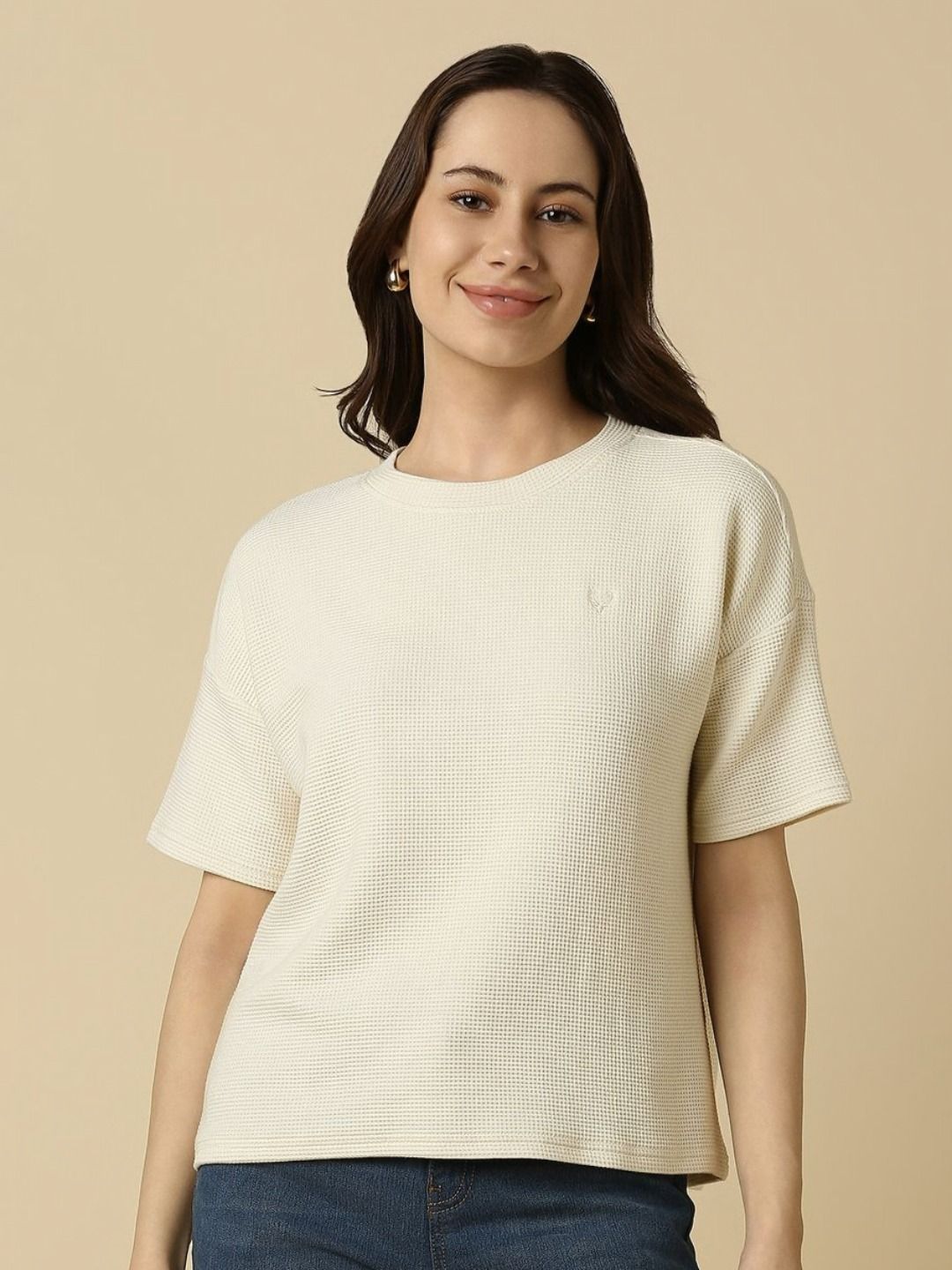 Allen Solly Woman Round Neck Cotton T-shirt-picture-12