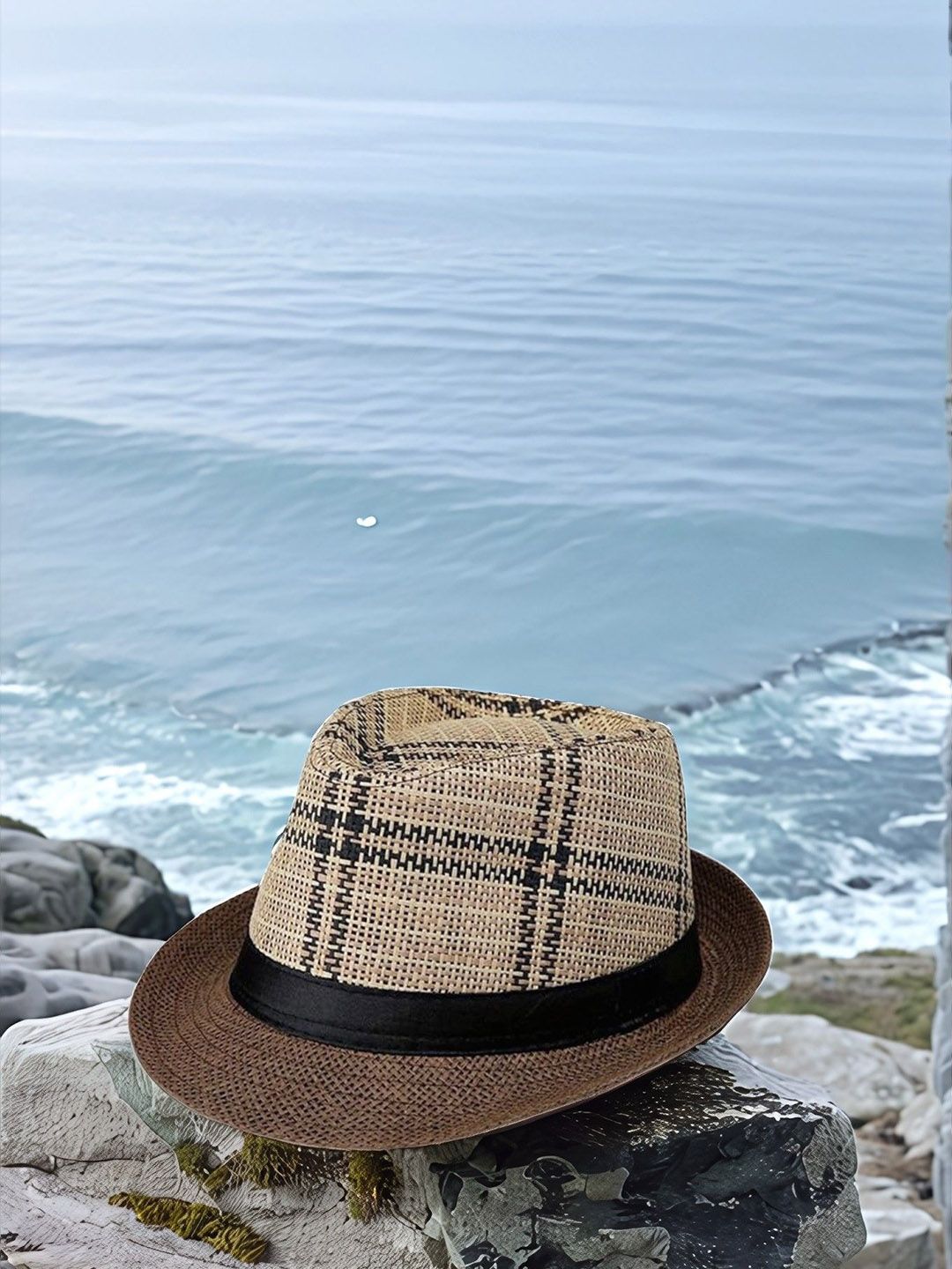 Infispace Men Checked Fedora Hat-picture-24