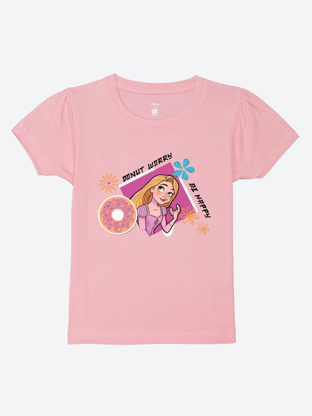 YK Disney Girls Graphic Printed Puff Sleeves Pure Cotton T-shirt-picture-40