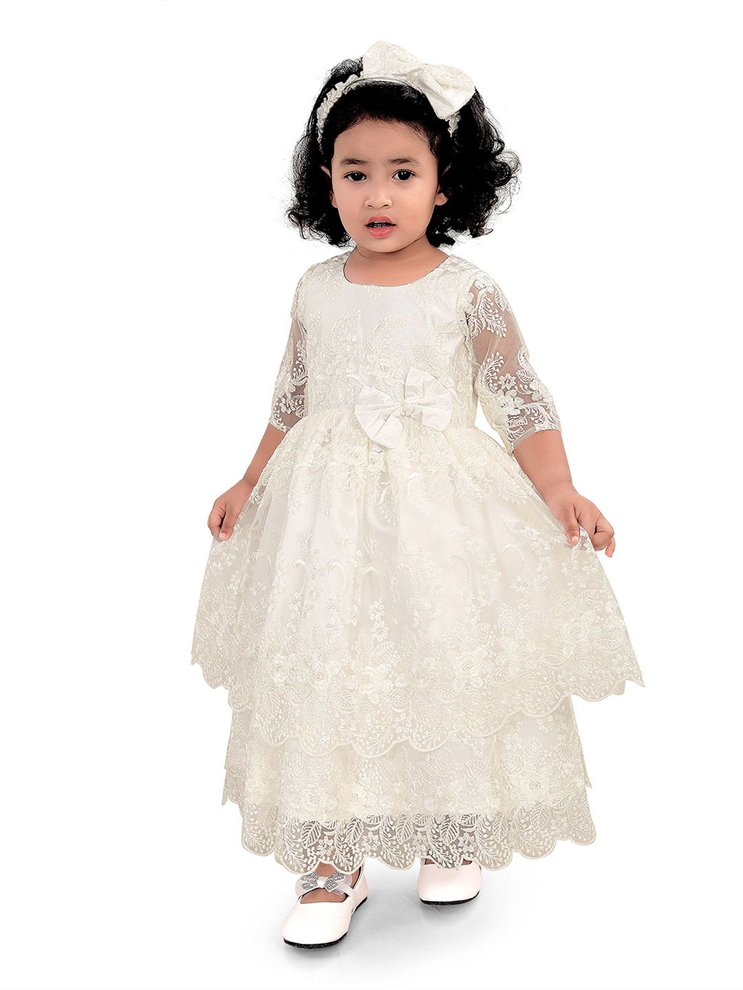 Pragya Exclusive Girls Crepe Fit & Flare Maxi Dress-image-35