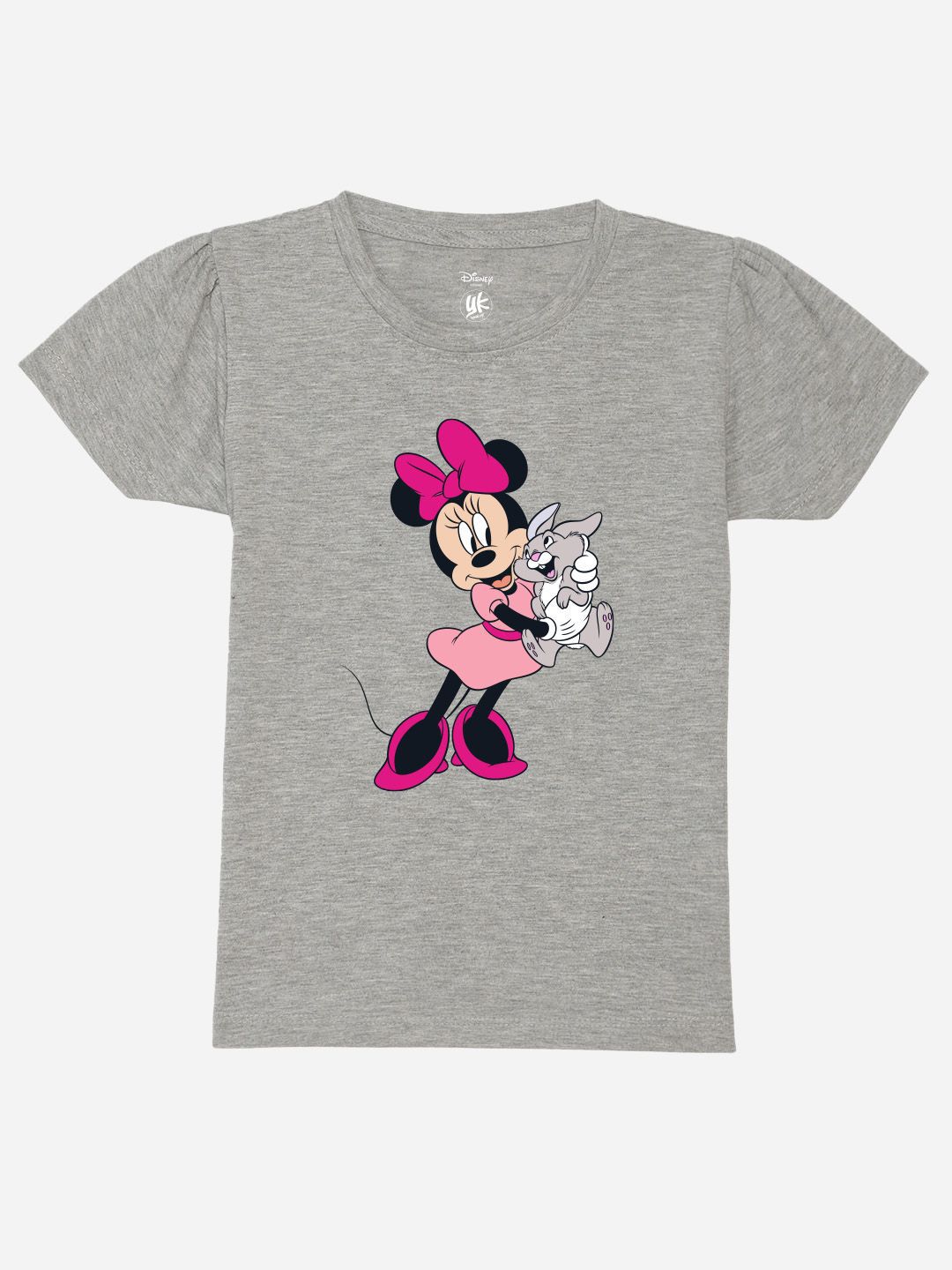 YK Disney Girls Minnie Mouse Printed Puff Sleeves Pure Cotton T-shirt-picture-21