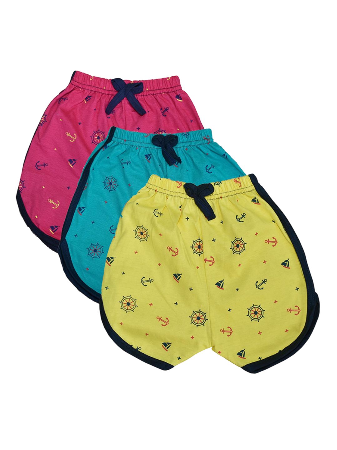 NEW TRINATH HOSIERY Girls Pack Of 3 Nautical Print Pure Cotton Hot Pants-picture-10