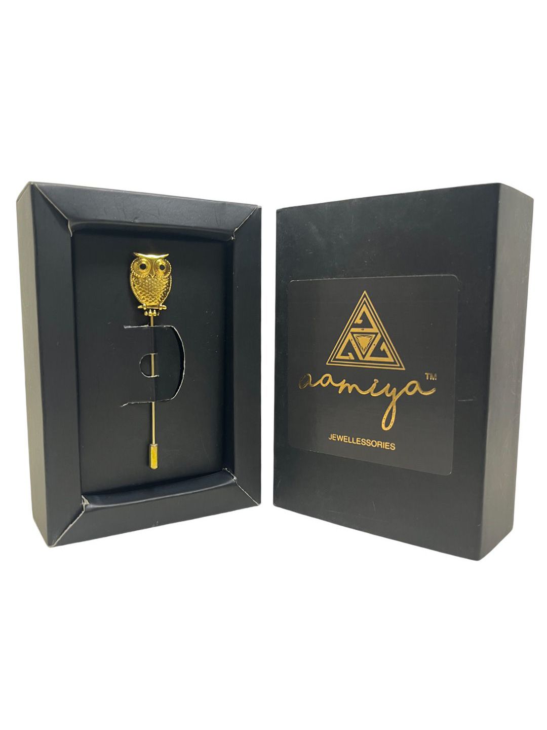 AAMIYA CREATIONS Men Owl Design Laple Pin Minimal Brooch-picture-13