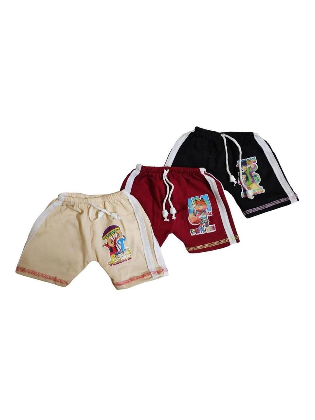 NEW TRINATH HOSIERY Kids Pack of 3 Printed Regular Fit Pure Cotton Shorts-picture-50
