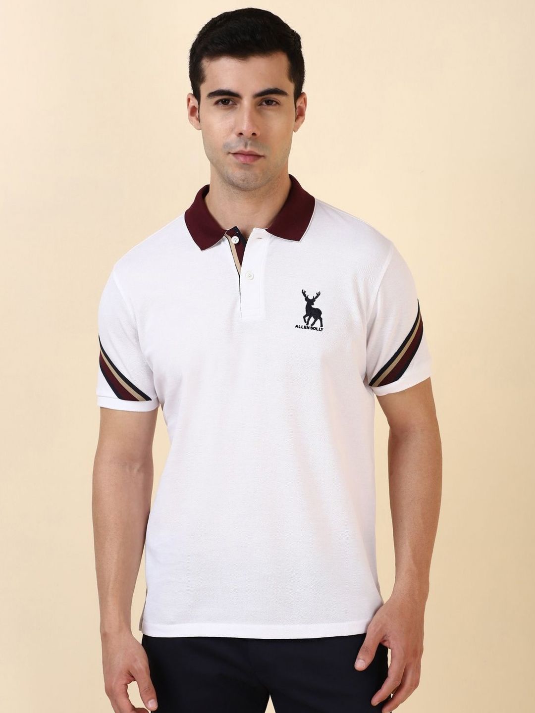 Allen Solly Polo Collar Cotton T-shirt-image-2