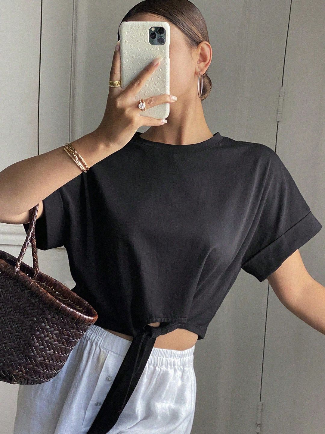 SXV STYLE Extended Sleeves Cotton Boxy Top-picture-41
