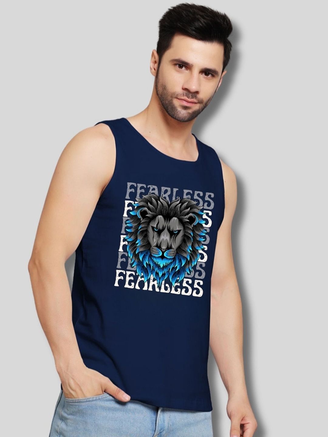 UpClothing Printed Cotton Innerwear Gym Vest UC-PV-NV|FEARLESSLION-S-picture-16