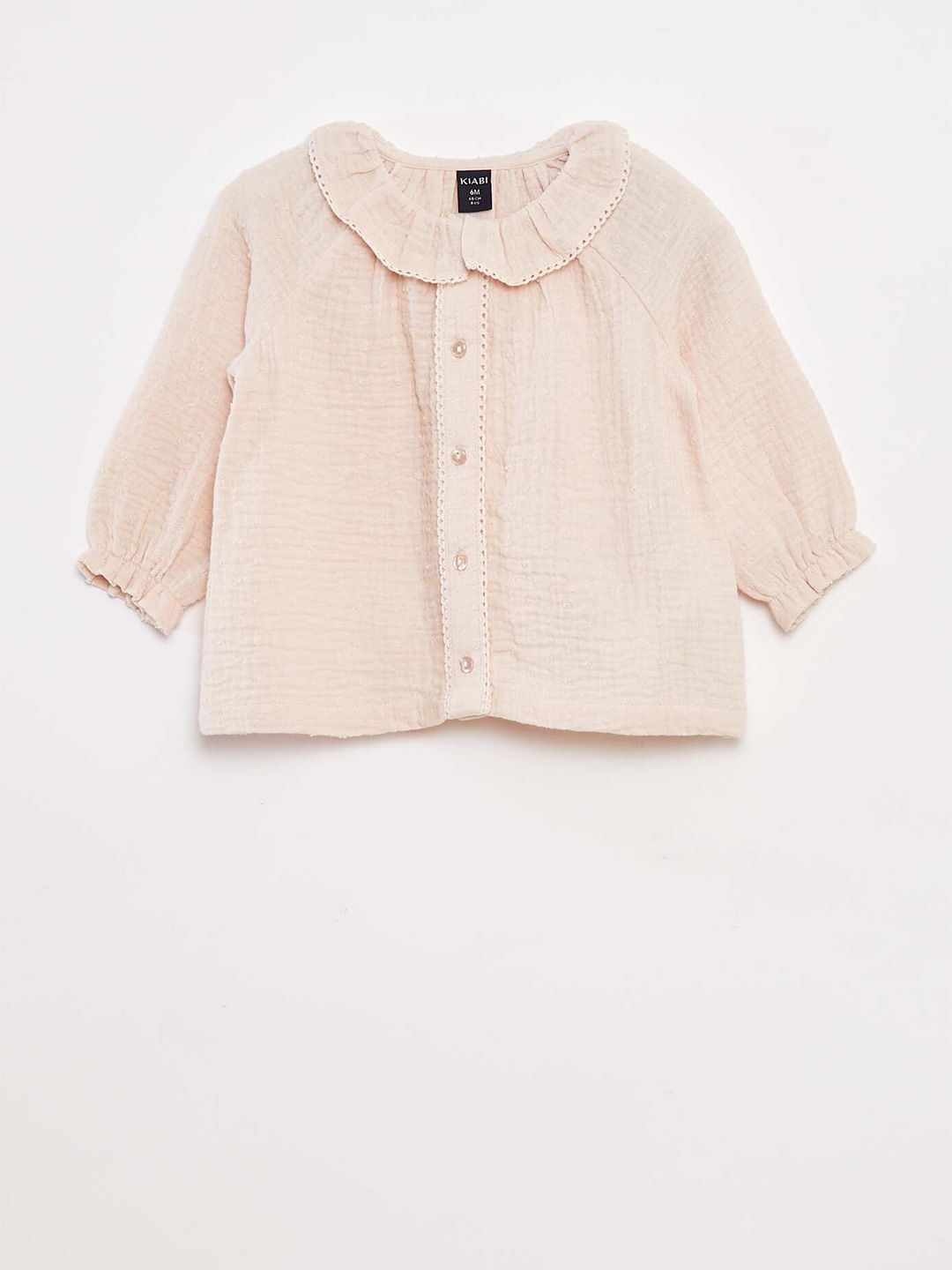 KIABI Girls Self Design Peter Pan Collar Cotton Top-picture-51