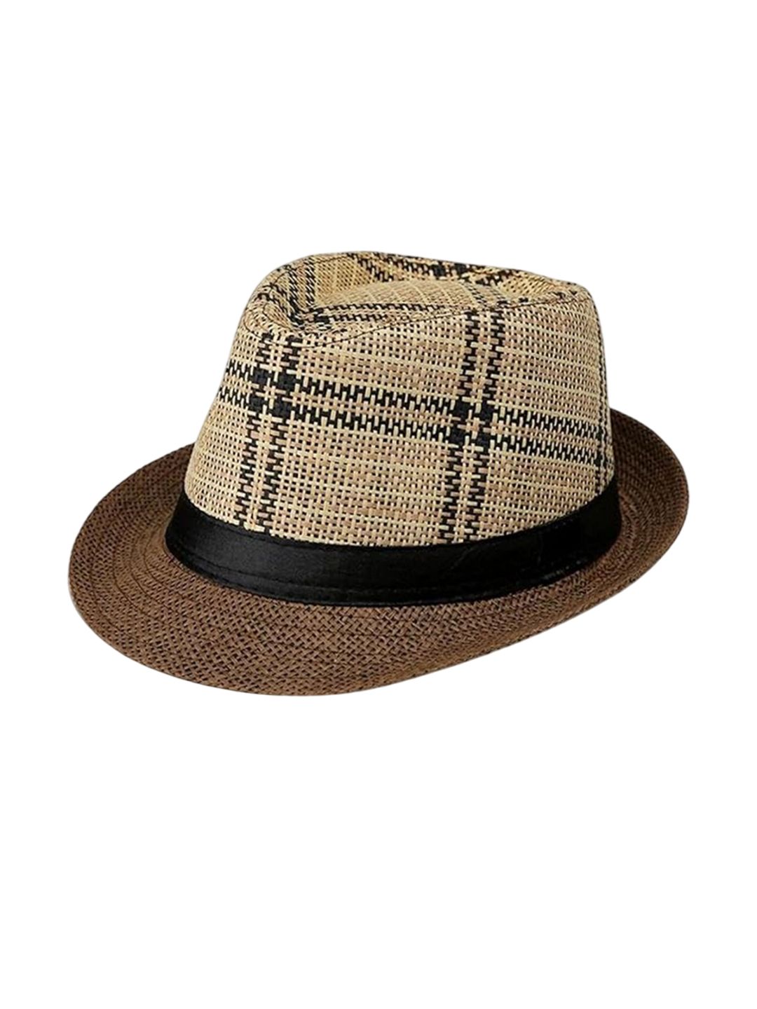 Infispace Men Checked Fedora Hat-picture-25