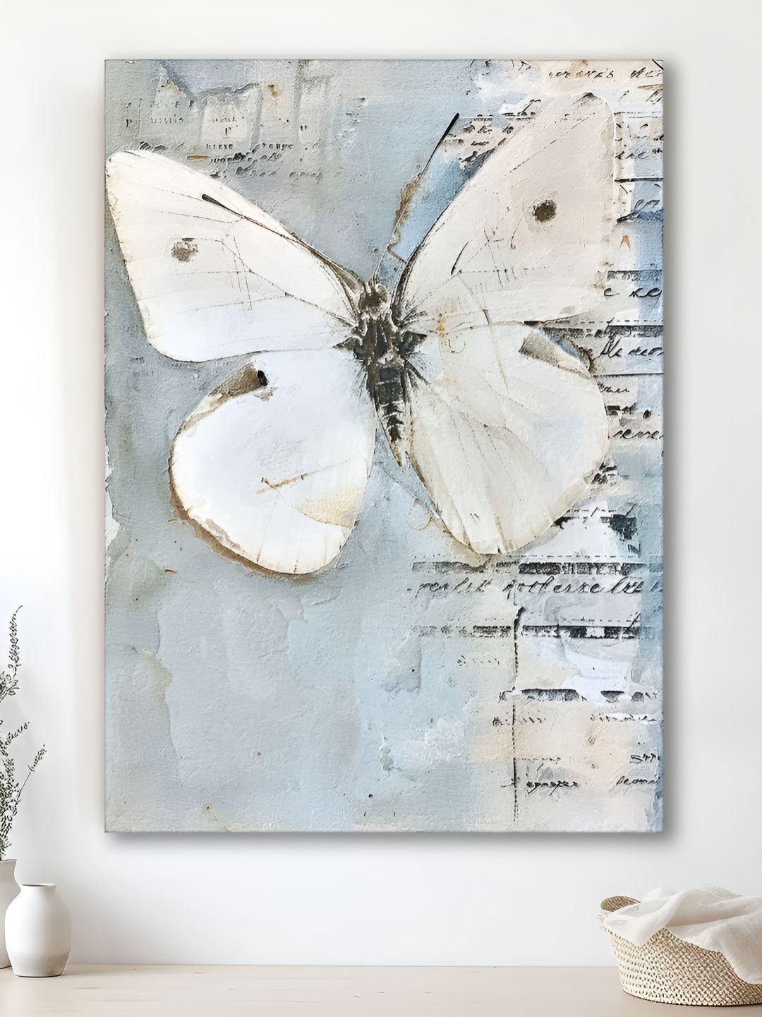 Myntra Elegant Homes Blue & White 1 Piece Canvas Birds and Animals Wall Paintings-picture-30