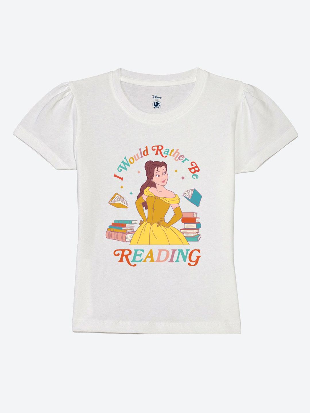 YK Disney Girls Printed Puff Sleeves Pure Cotton T-shirt-picture-38