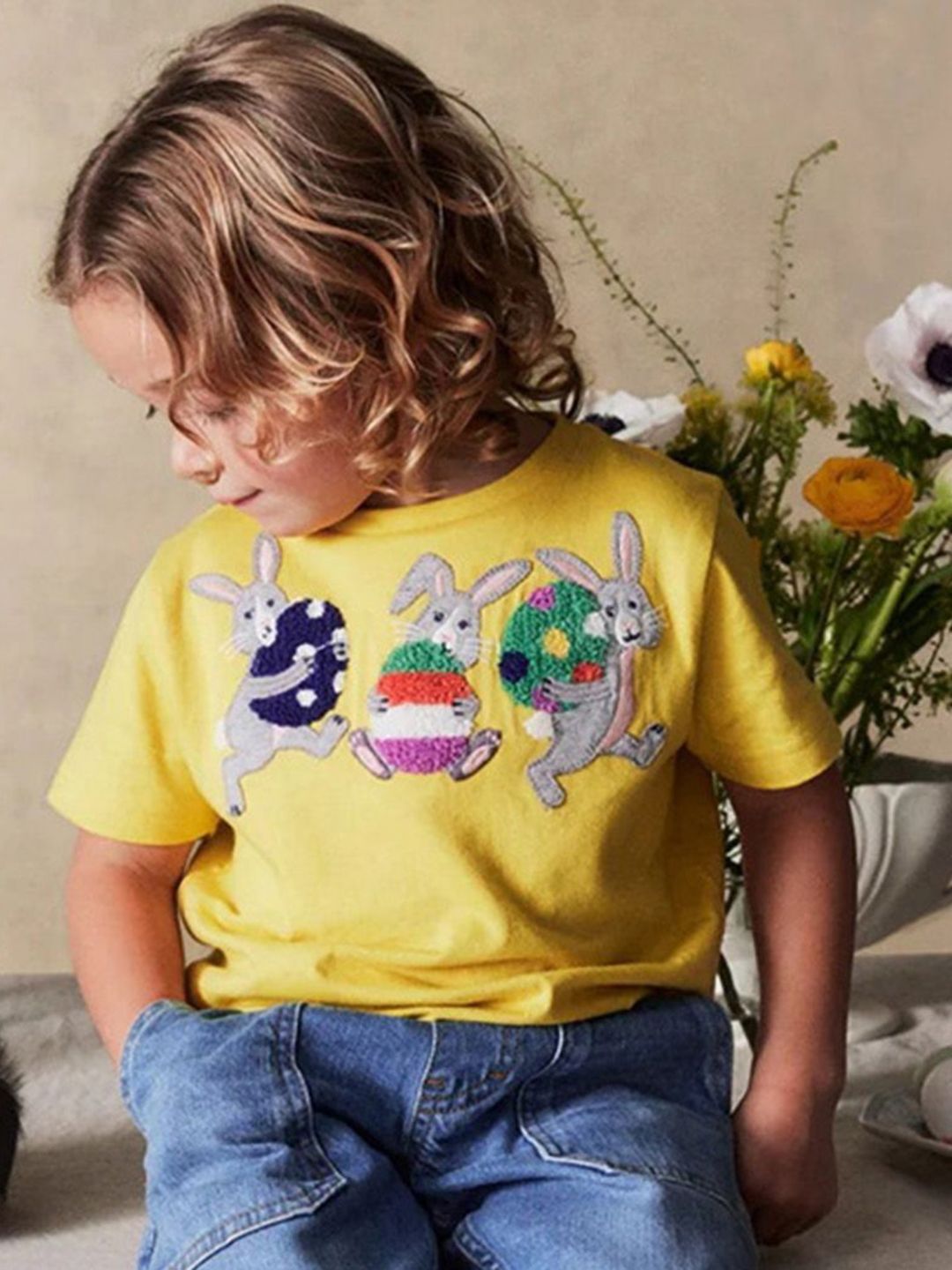 INCLUD Girls Rabbit Embroidery Short Sleeves T-shirt-picture-30