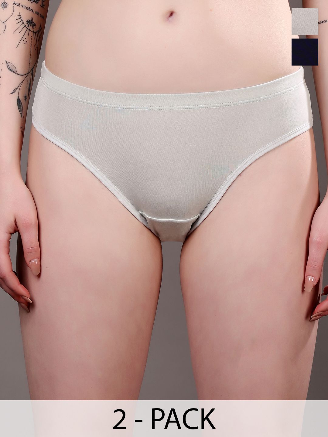 Moda Rapido Pack Of 2 Mid-Rise Hipster Briefs MR-1031 Black Cloud-picture-26