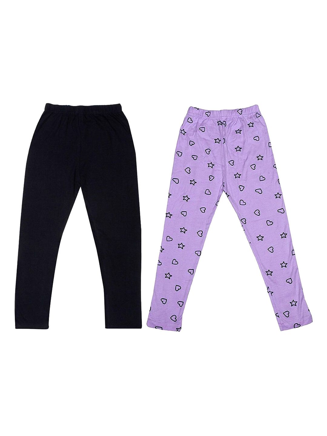 FRENCH KLEIDER Girls Pack Of 2 Mid-Rise Churidar-Length Leggings-picture-24