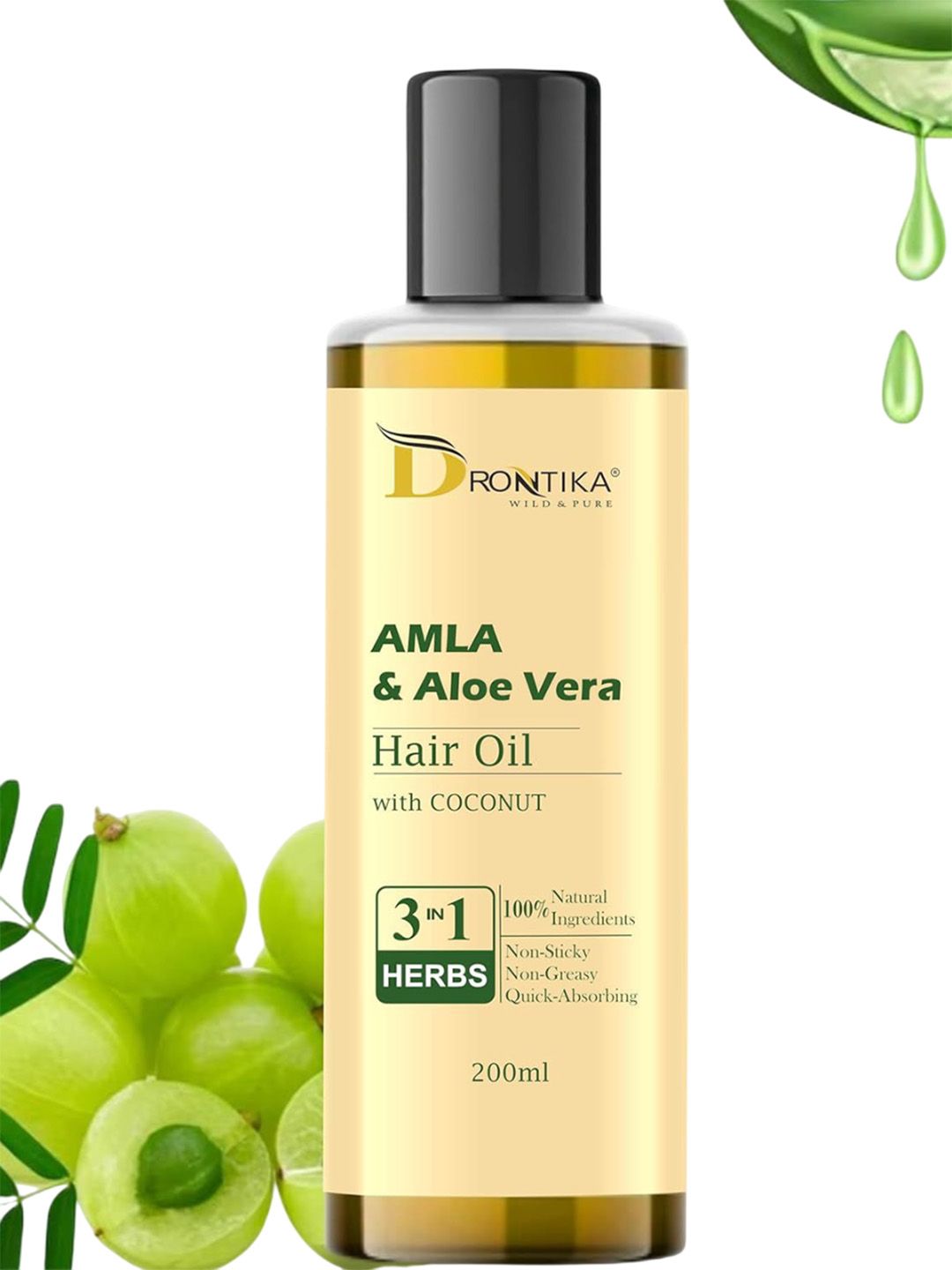 DRONTIKA Pure Amla & Aloe Vera Hair Oil With Coconut Oil - 200 ml-picture-35