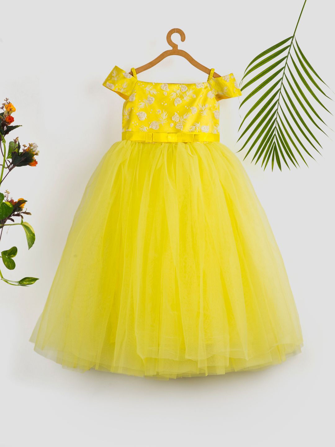 Toy Balloon kids Girls Floral Embroidered Embellished Fit & Flare Maxi Dress-picture-40