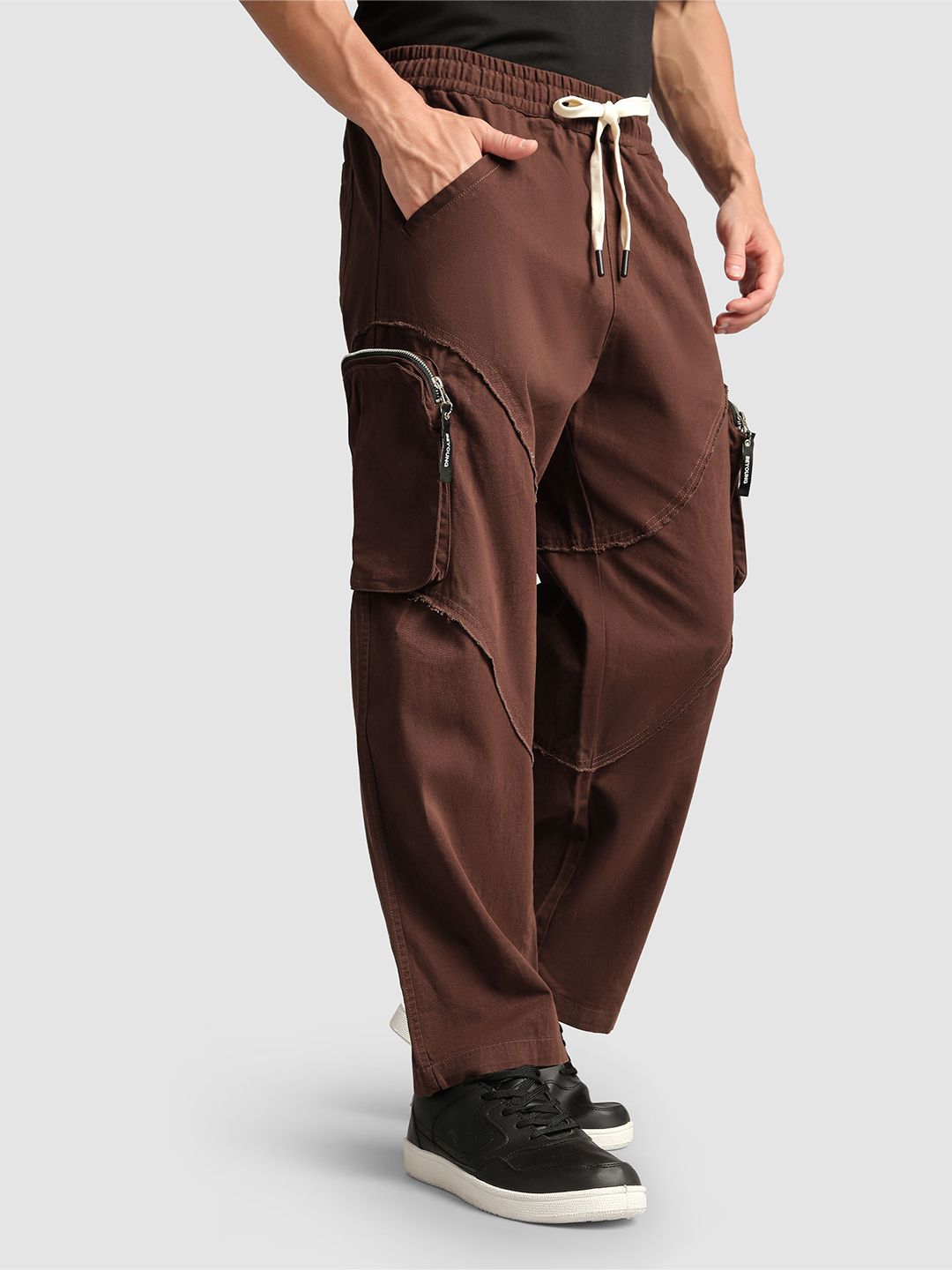 Beyoung Men Baggy Fit Relaxed Cargos Trousers-picture-38