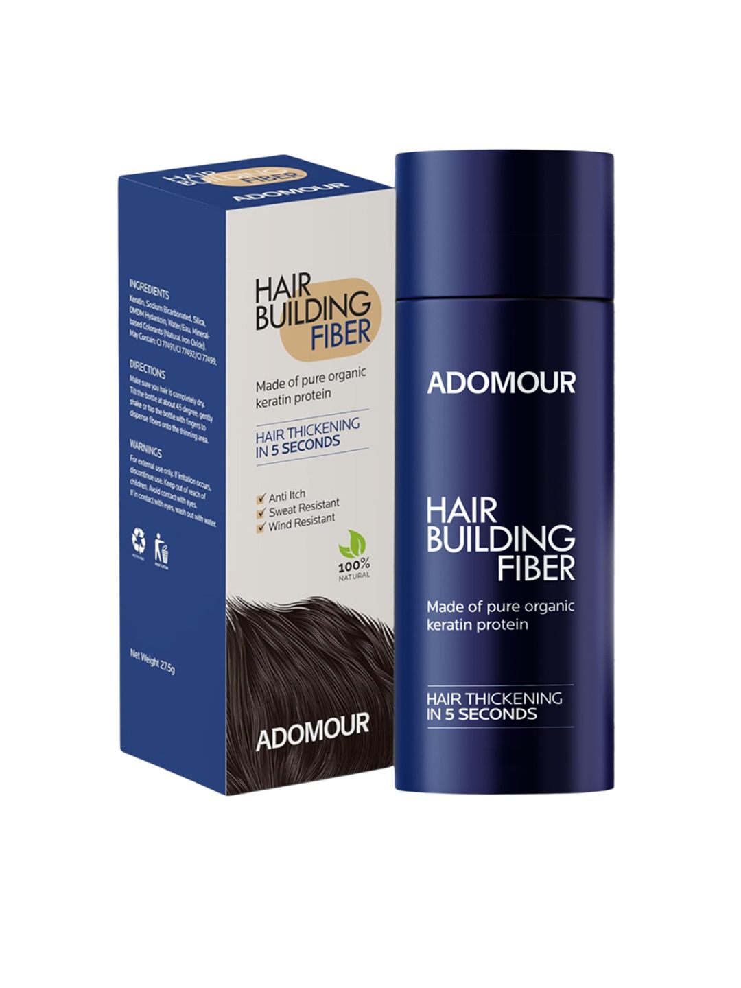 Adomour Unisex Hair Building Fiber Powder- Dark Brown-27.5g-picture-41