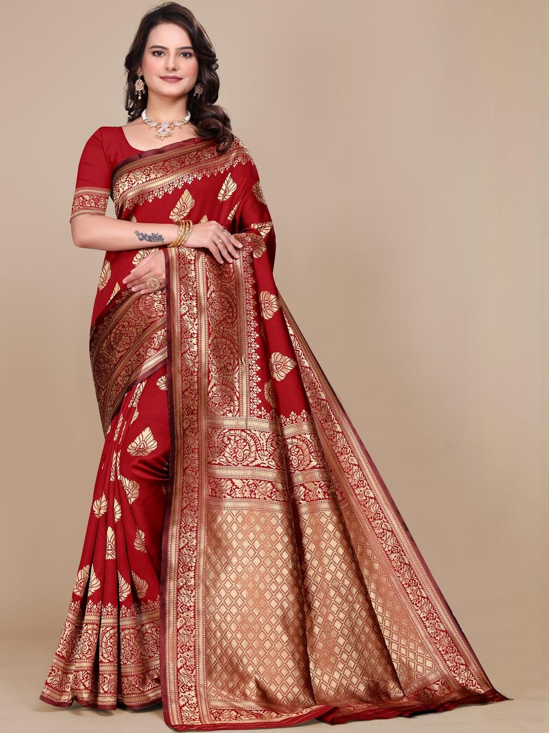 VS MALL Ethnic Motifs Art Silk Saree-picture-24