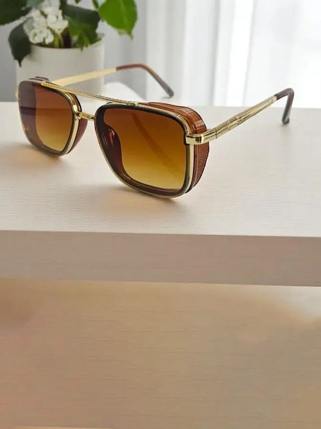 SPADEACES Men Brown Lens & Brown Wayfarer Sunglasses with-image-42