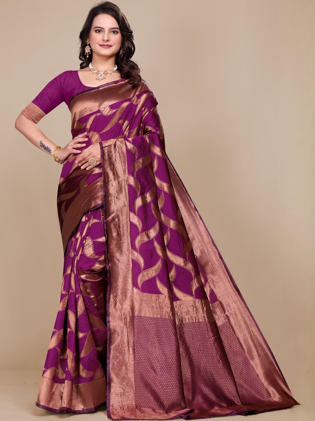 VS MALL Ethnic Motifs Art Silk Saree-picture-26