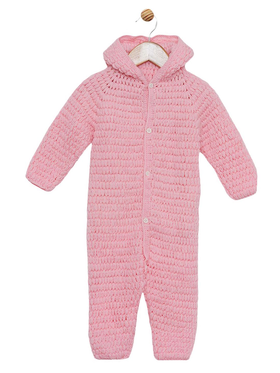 LITTLE CROCHE CREATIONS Girls Self Design Crochet Basic Jumpsuit-picture-52