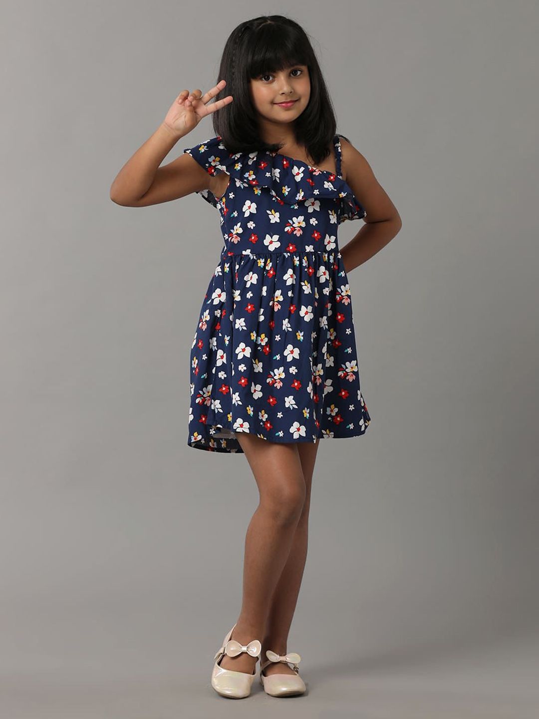 UNDER FOURTEEN ONLY Girls Floral Print A-Line Dress-picture-32
