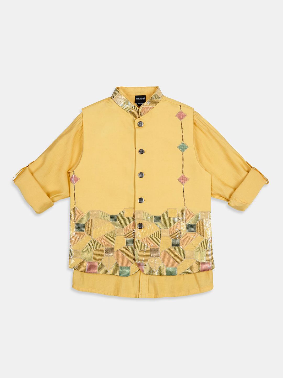 CHARCHIT Boys Printed Cotton Nehru Jacket-picture-14