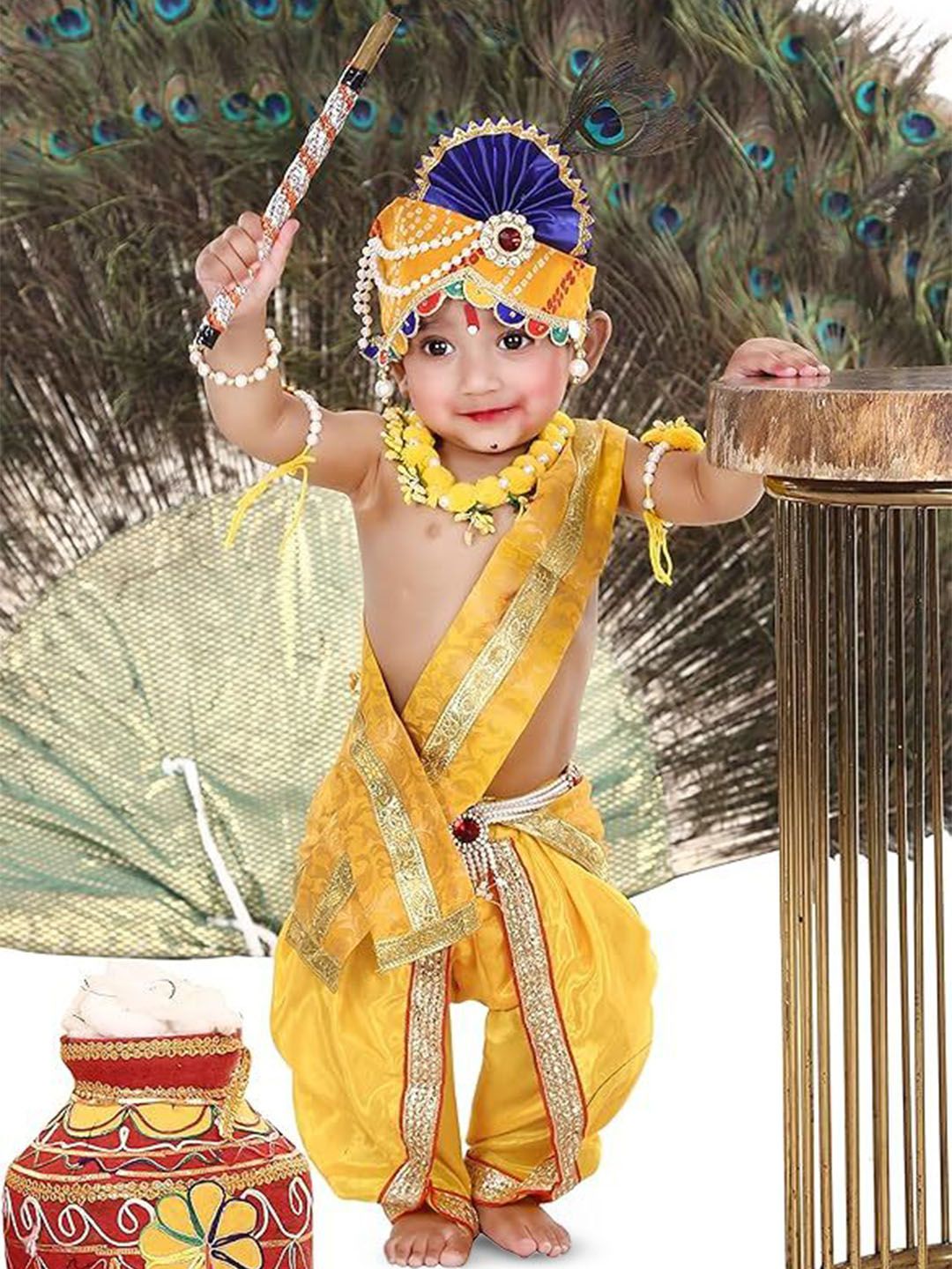 RAJ FANCY DRESSES Kids Krishna Janmashtmi Dress & Accessories-picture-28