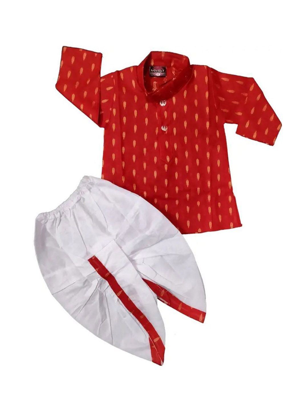 SHIVAAY Boys Geometric Printed Mandarin Collar Organic Cotton Straight Kurta & Dhoti Pants-picture-55