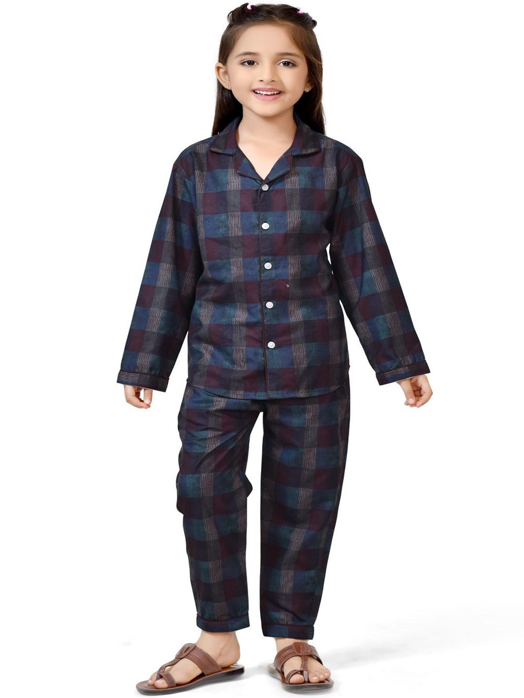 BAESD Girls Checked Night suit-picture-15