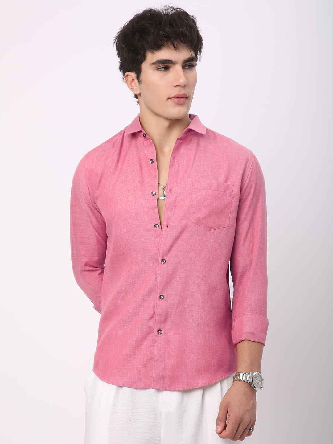 OQUENT Standard Spread Collar Regular Fit Shirt-image-42