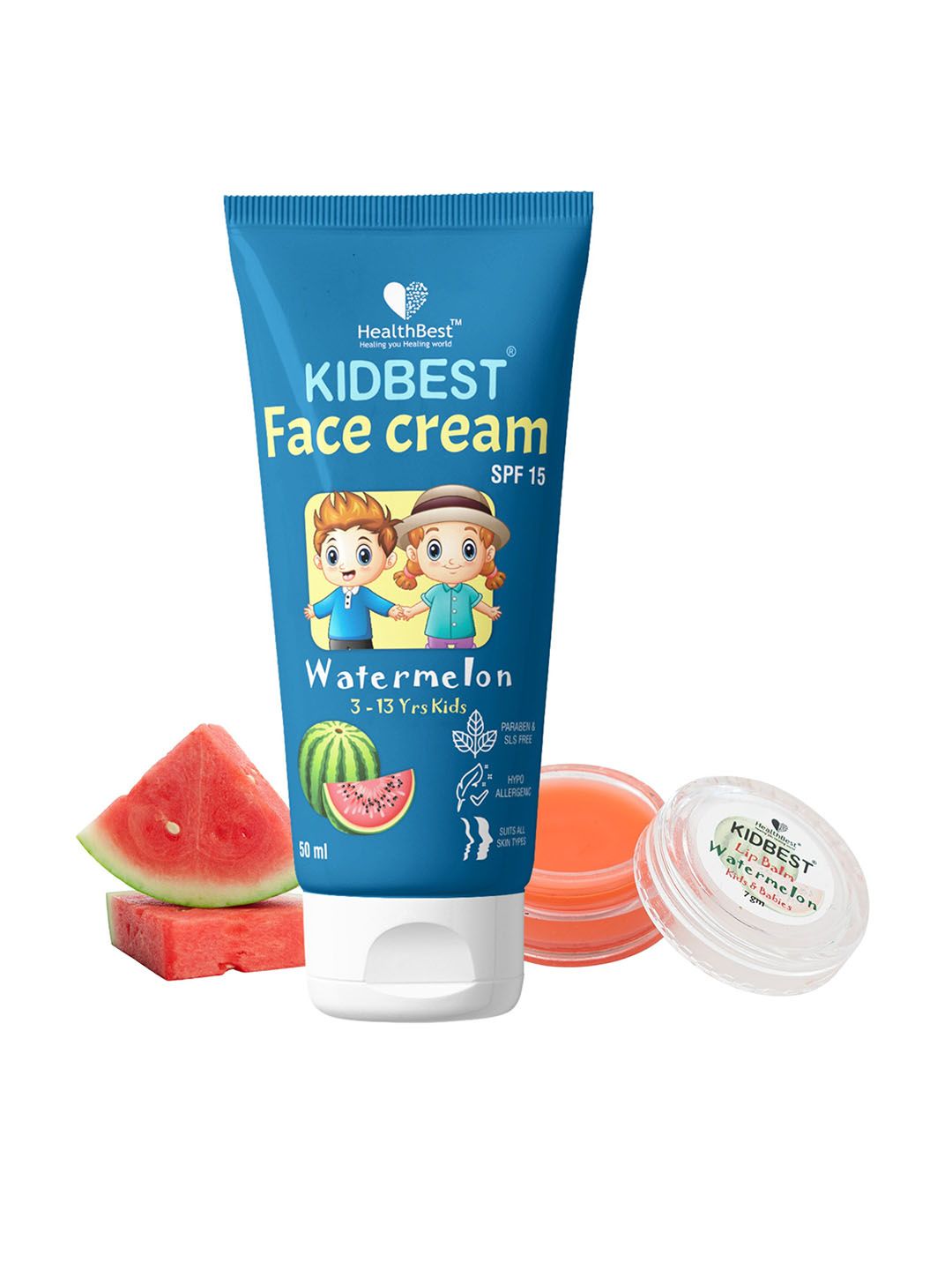HealthBest Set Of 2 Kidbest Face Cream - 50 ml With Lip Balm - 7 g-image-45