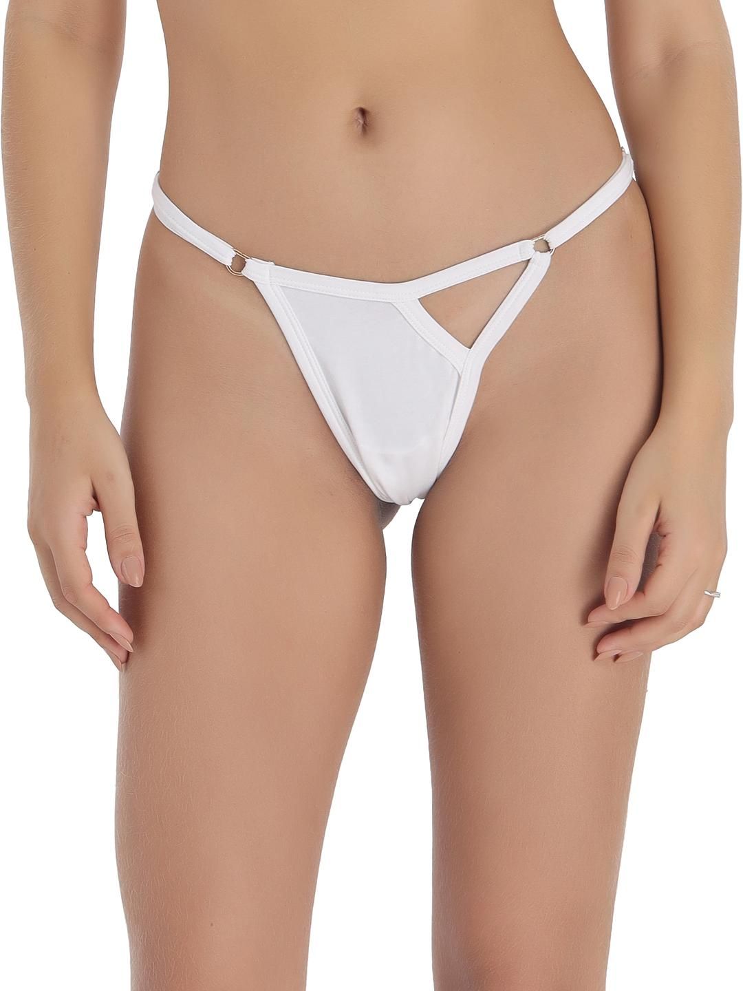 Selfcare Cotton Lycra Low Rise Minimal Coverage Side Cut Thong Panty - SN3689-picture-15