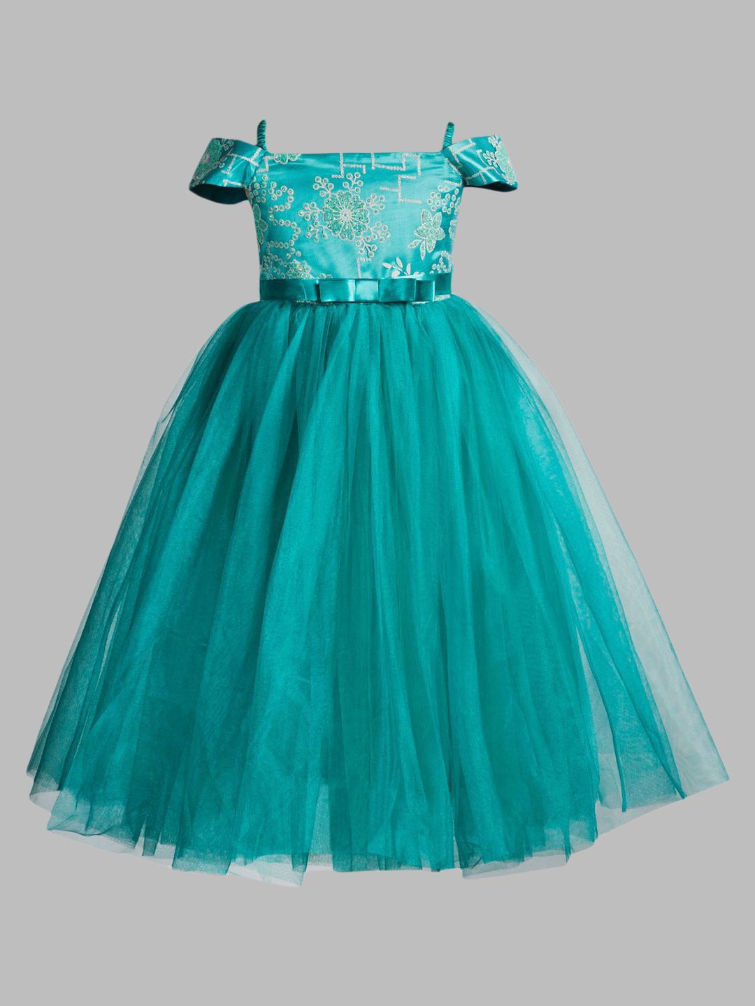 Toy Balloon kids Girls Floral Embroidered Embellished Fit & Flare Maxi Dress-picture-53