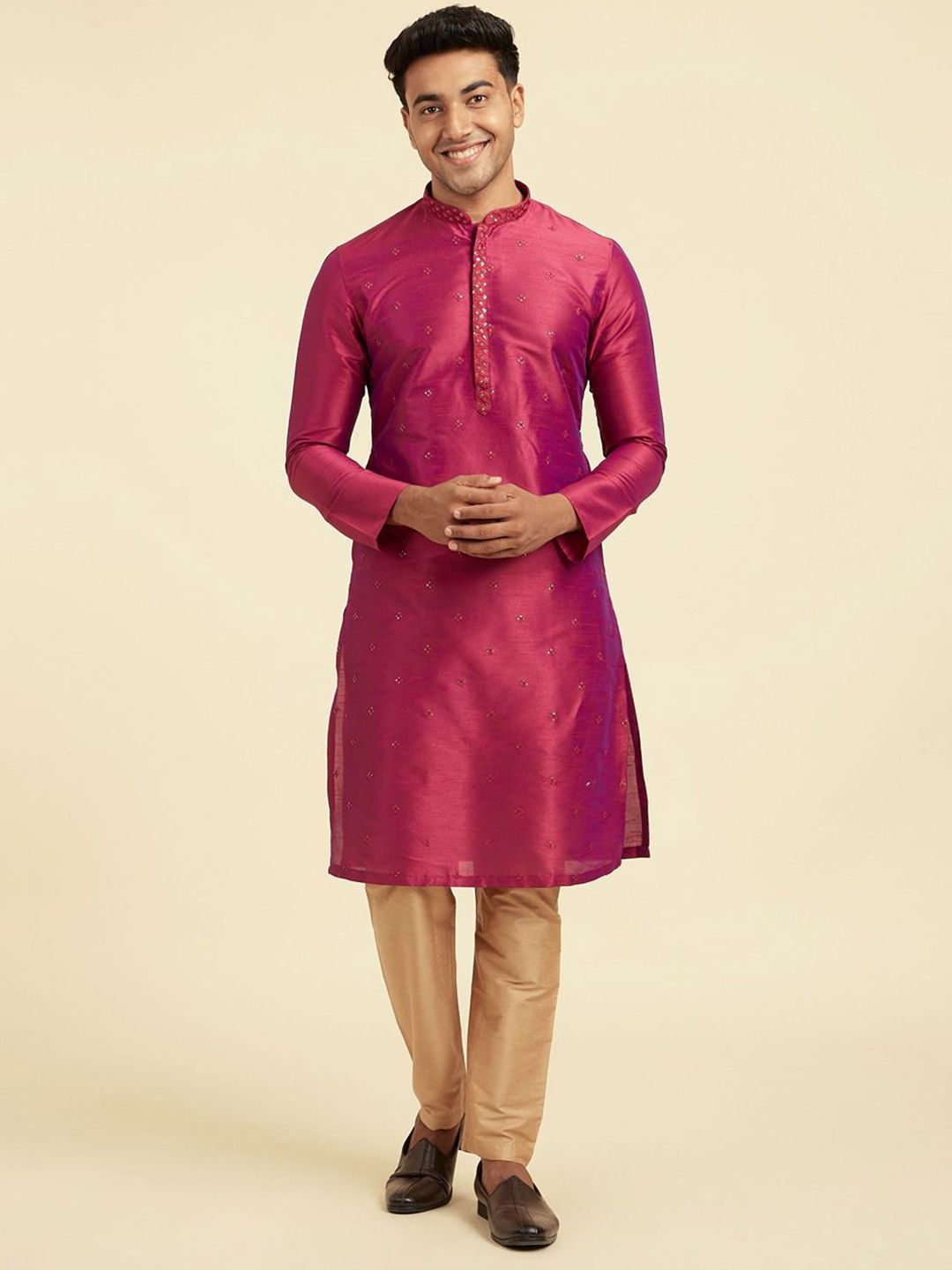 Diwas by Manyavar Men Embellished Embroidered Sequinned Kurta-picture-32