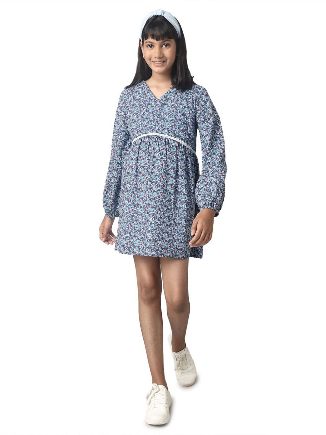 UNDER FOURTEEN ONLY Girls Floral Print A-Line Mini Dress-picture-28