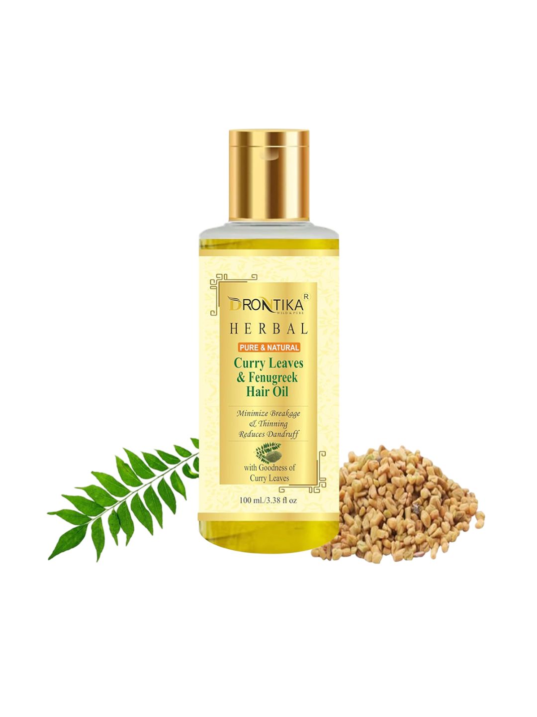 DRONTIKA Herbal Curry Leaves & Fenugreek Hair Oil For Hair Fall & Greying Control - 100 ml-image-38
