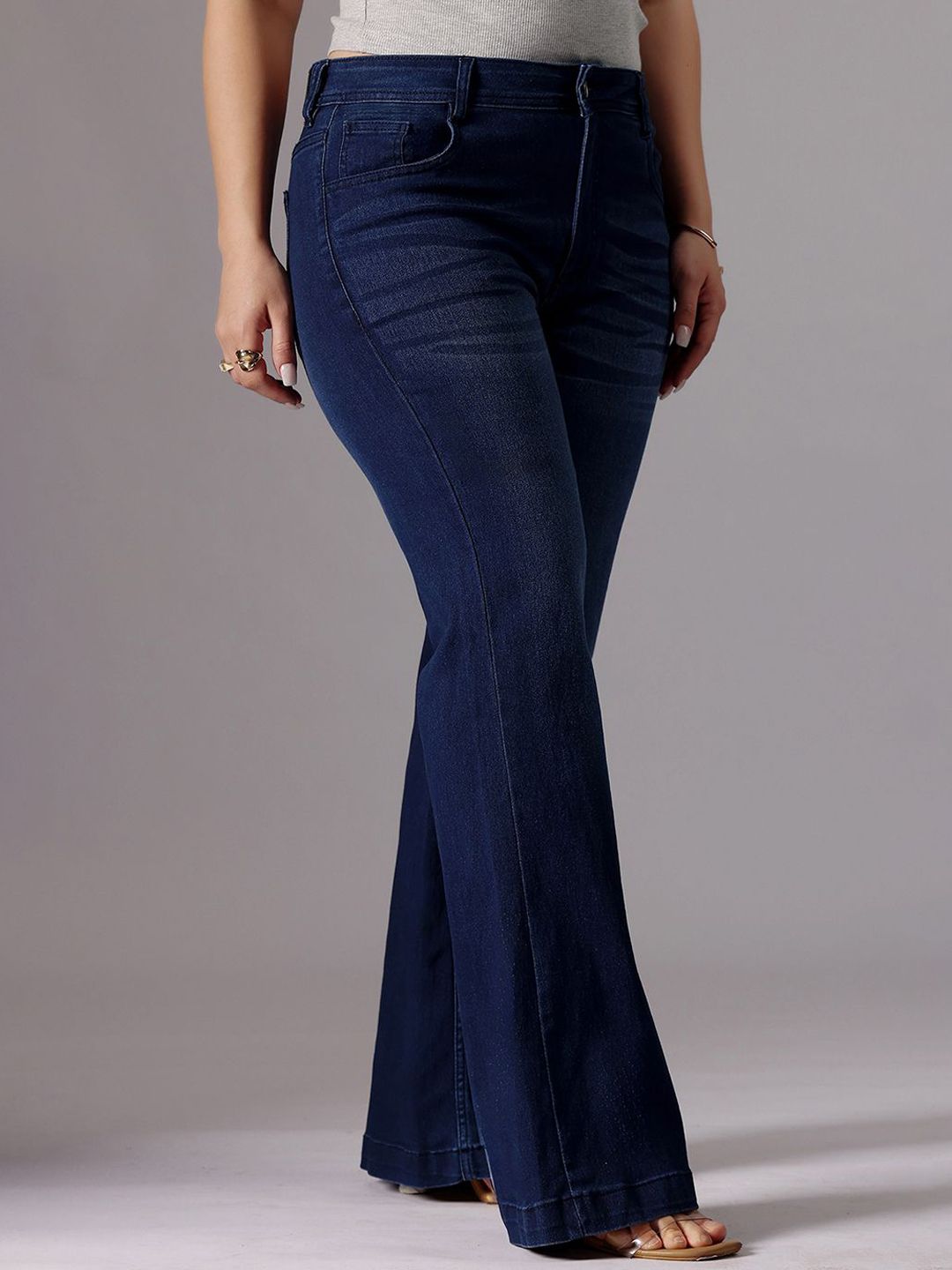 Miss Chase A+ Women Wide Leg High-Rise Light Fade Stretchable Jeans-picture-37
